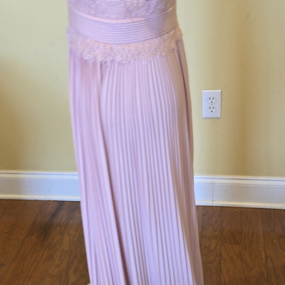 ASOS Blush Maxi Dress Pink Maternity Dress With Lace Trim And Two Front Splits - Picture 6 of 11